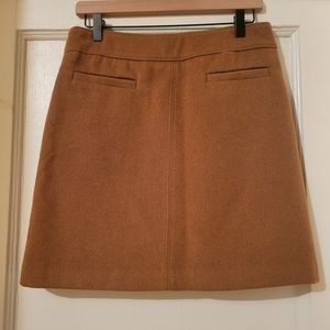Loft Wool Carmel Pocketed Mini Skirt